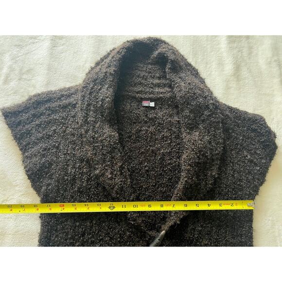 Tabask Handmade Peruvian Alpaca Wool Blend Knit Brown Long Cardigan Sweater Sz S - Picture 14 of 16